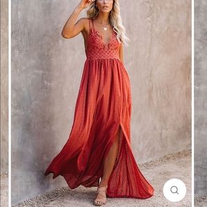Archer Pocketed Lace Eyelet Maxi Dress